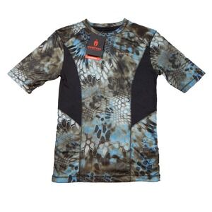 Kryptek Shirt Mens XS Blue Camo Aura Short Sleeve Neptune Fishing‎ Outdoor UPF